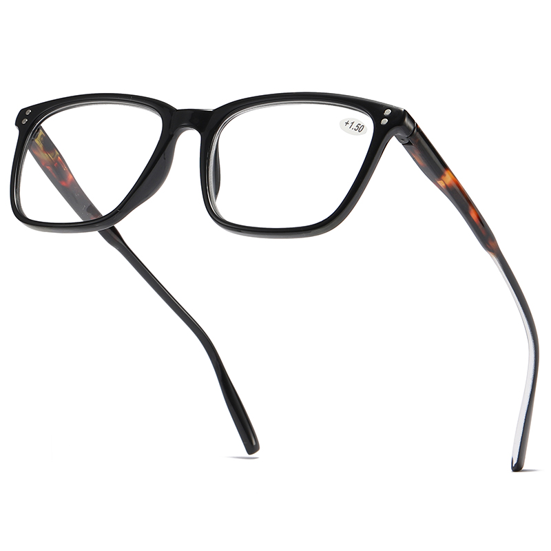  Forma de retângulo Crystal Frame Tortoise Temple Unissex PC Reading Glasses #81316