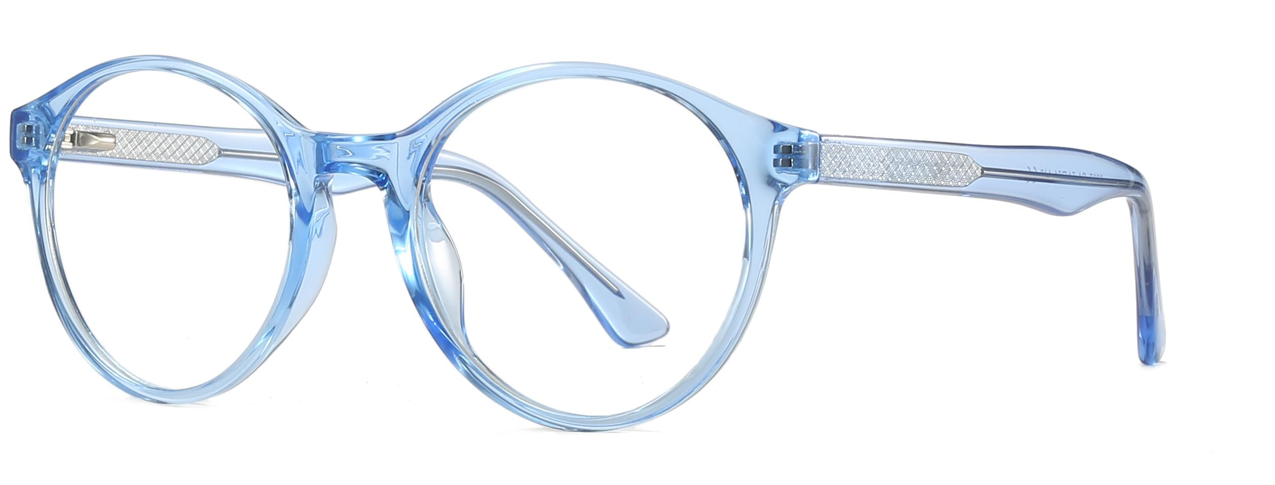 Forma redonda redonda TR90+CP Lentes de luz Anti-azul mulheres quadro óptico #2007