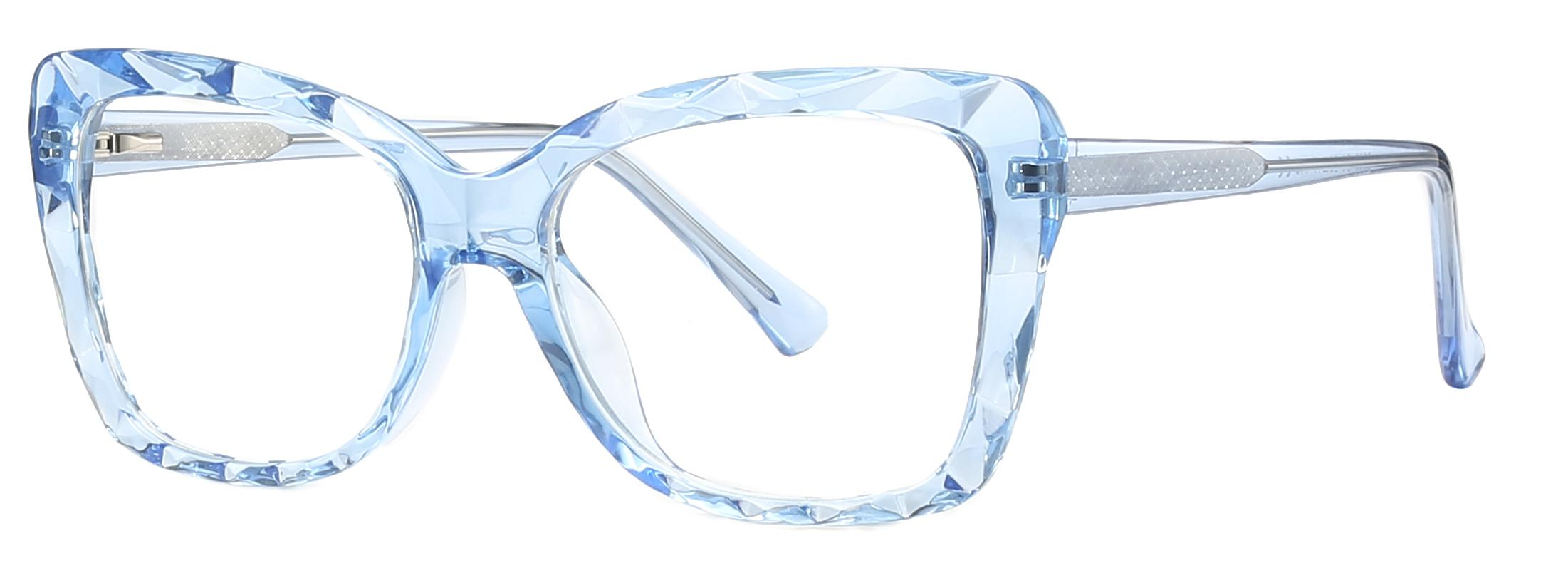 Estoque de gato olho de gato elevado moldura de forma de gelo TR90+CP Anti-azu-azul Mulheres ópticas #2009
